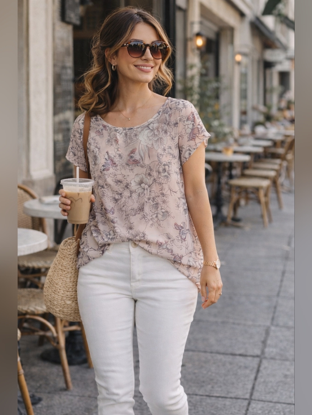 Roz & Ali Petite Floral Blouse Soft Feminine Chic Top Petite Medium
